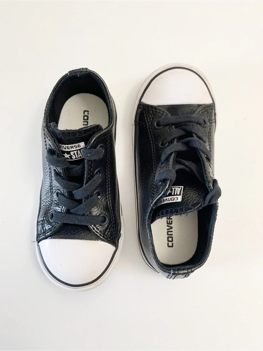 Converse Kid's Leather Black CTAS Sneakers ~ 9